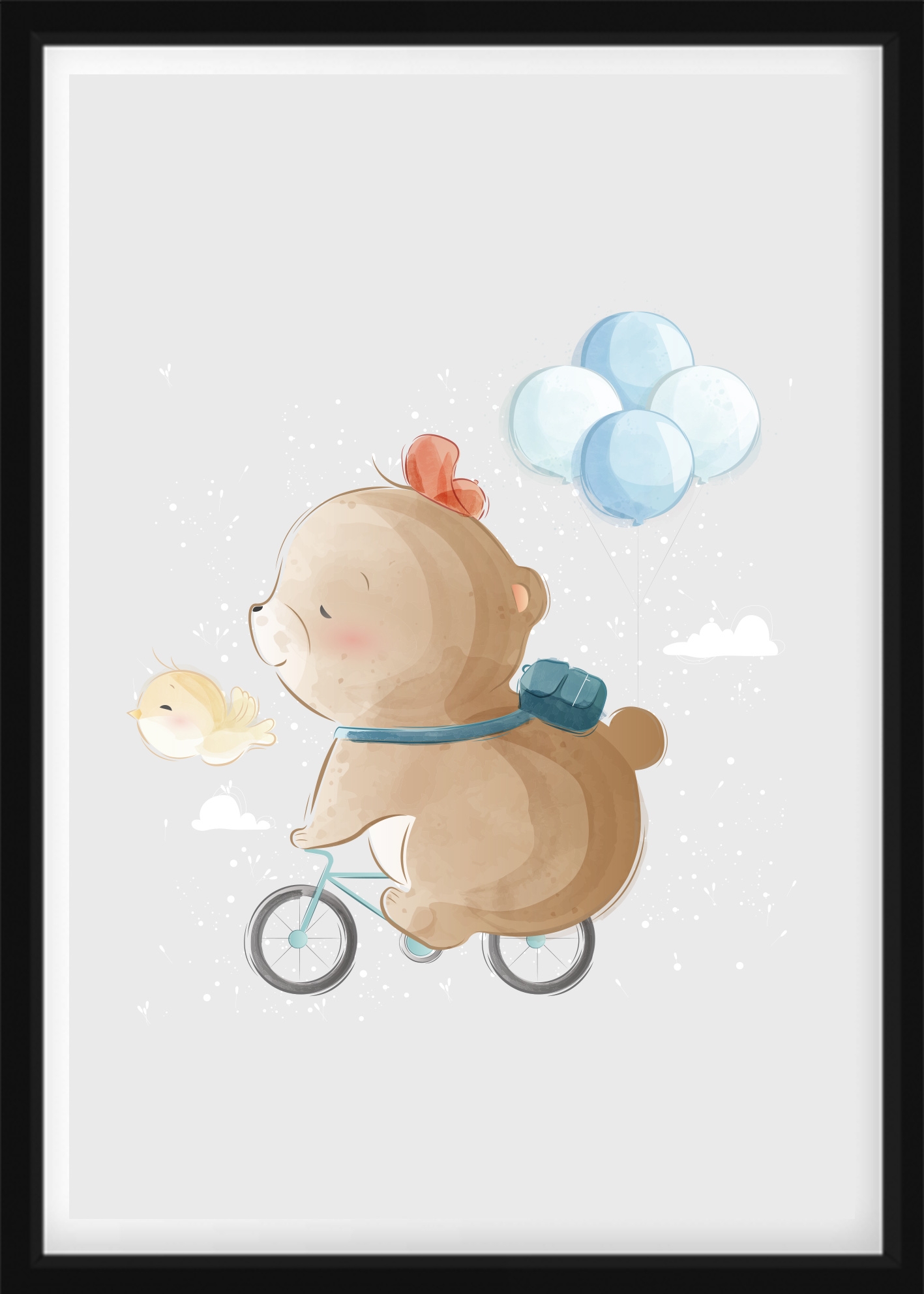 POSTER - Bär auf einem Fahrrad