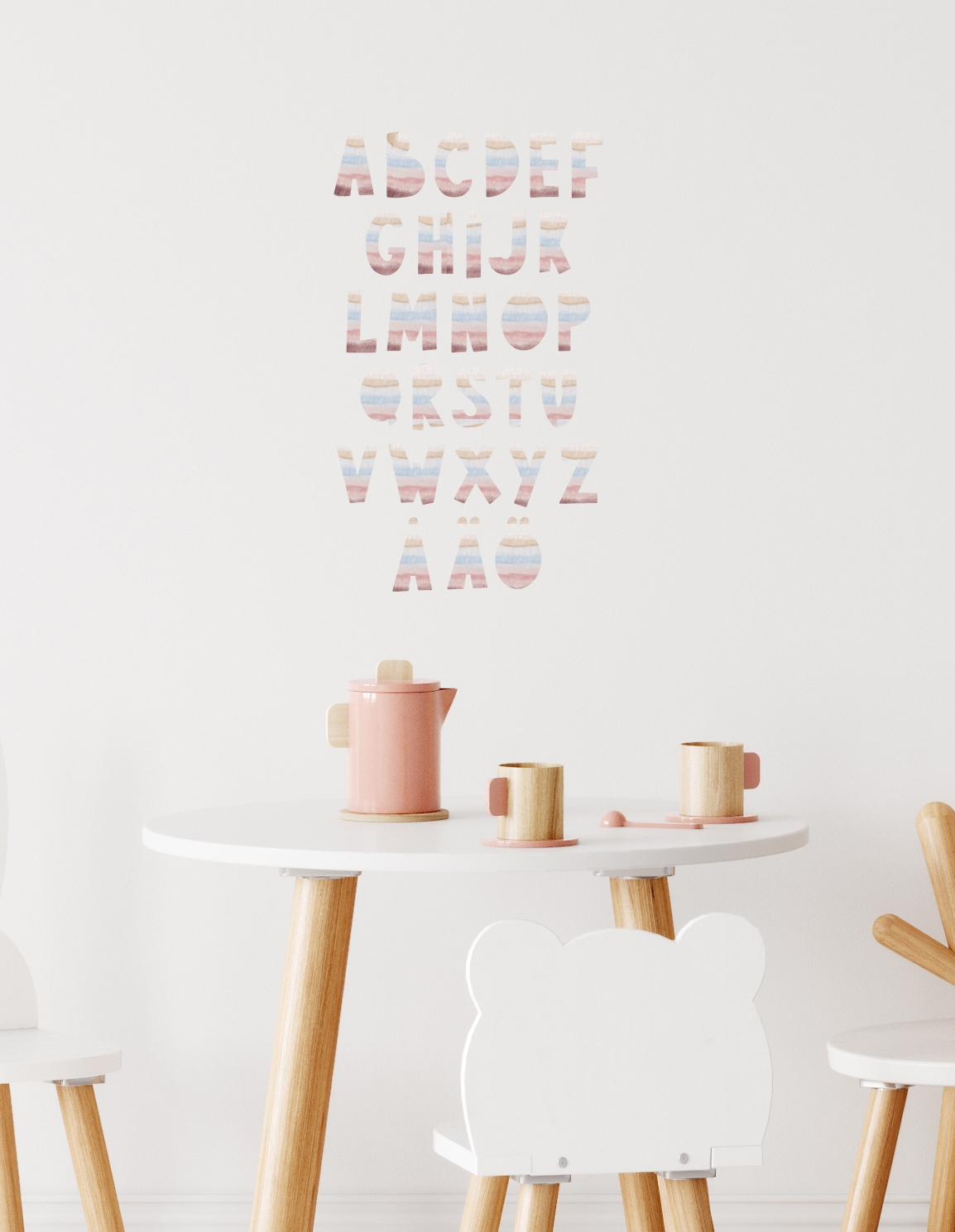 Wandtattoo - ABC in Regenbogenfarben