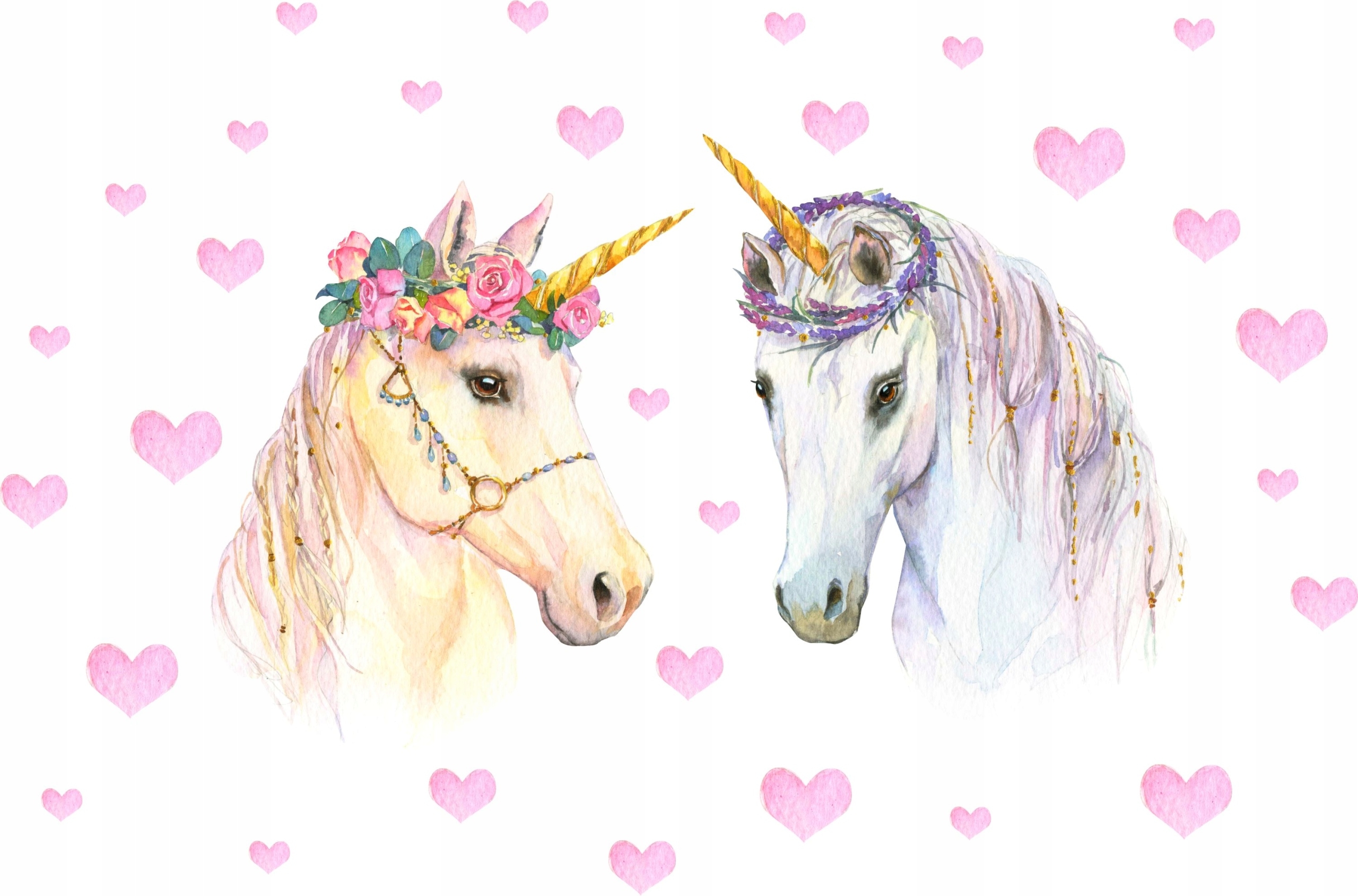 Wandtattoo - Einhorn und Herzen