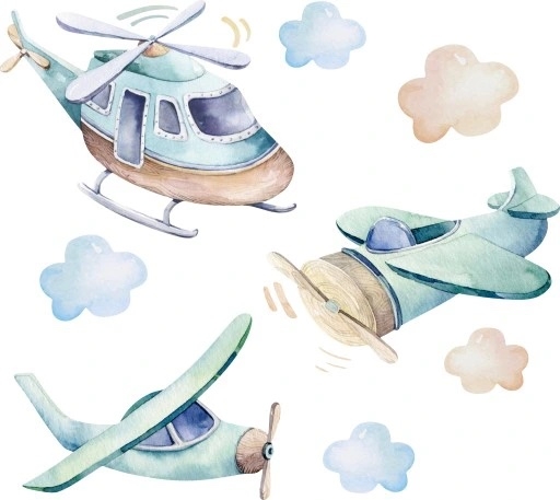 Wandtattoo - Flugzeuge und Wolken