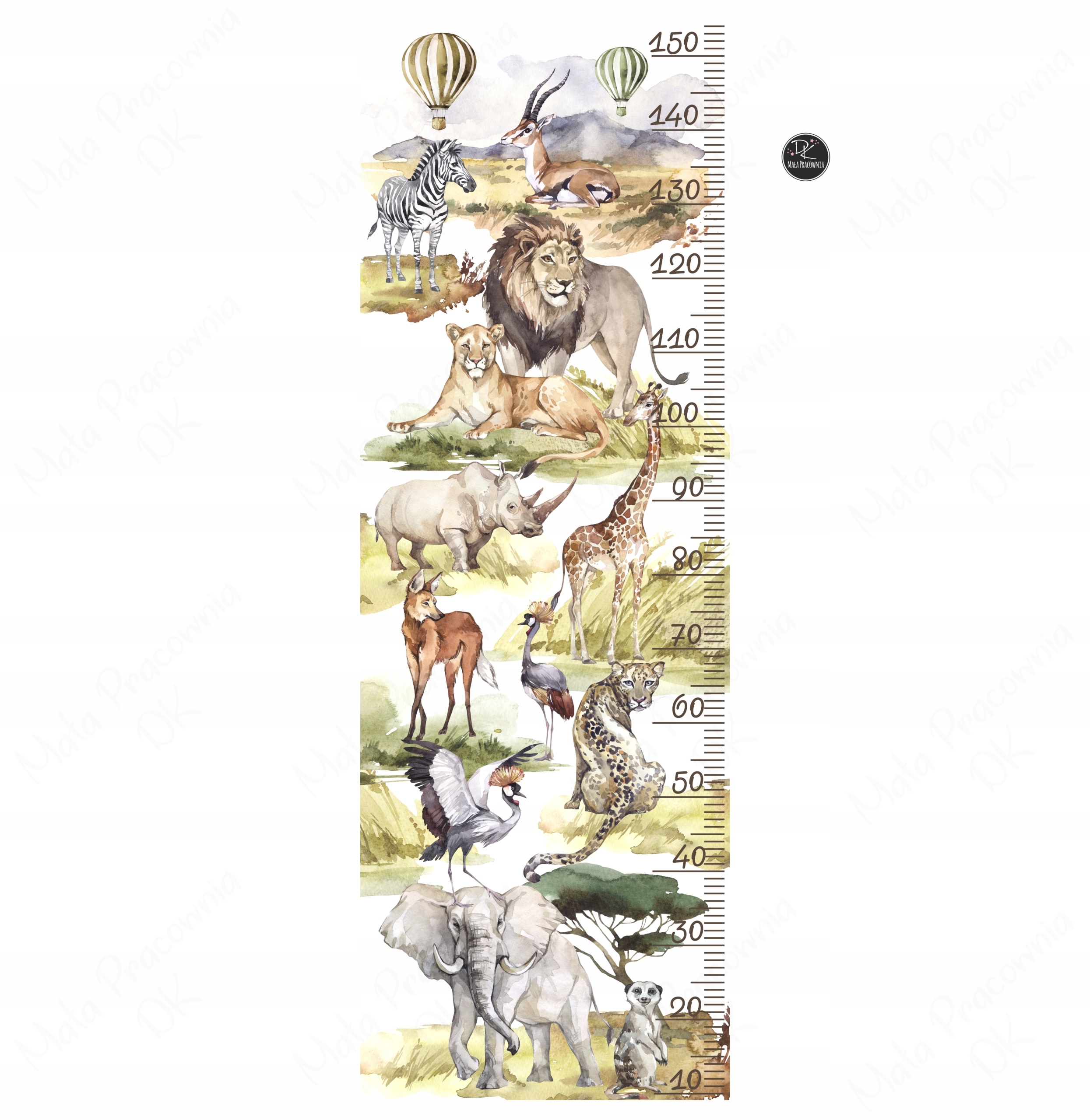 Wandtattoo - Savannah Animals / Höhenmaß