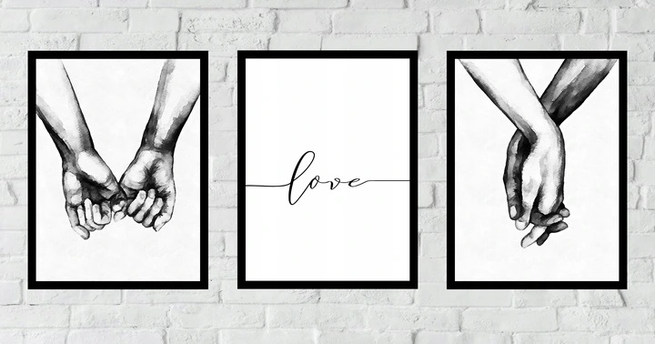 Poster - Hand in Hand / Love / 3er-Set