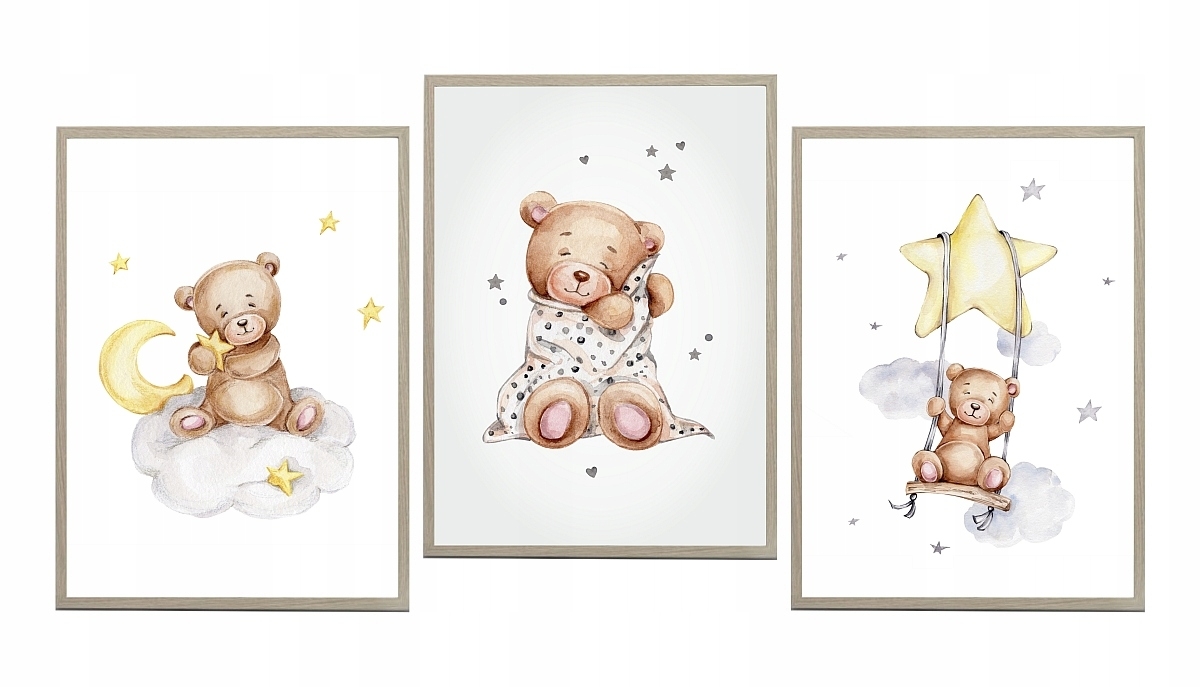 Poster - Schlafender Bär / 3er-Set