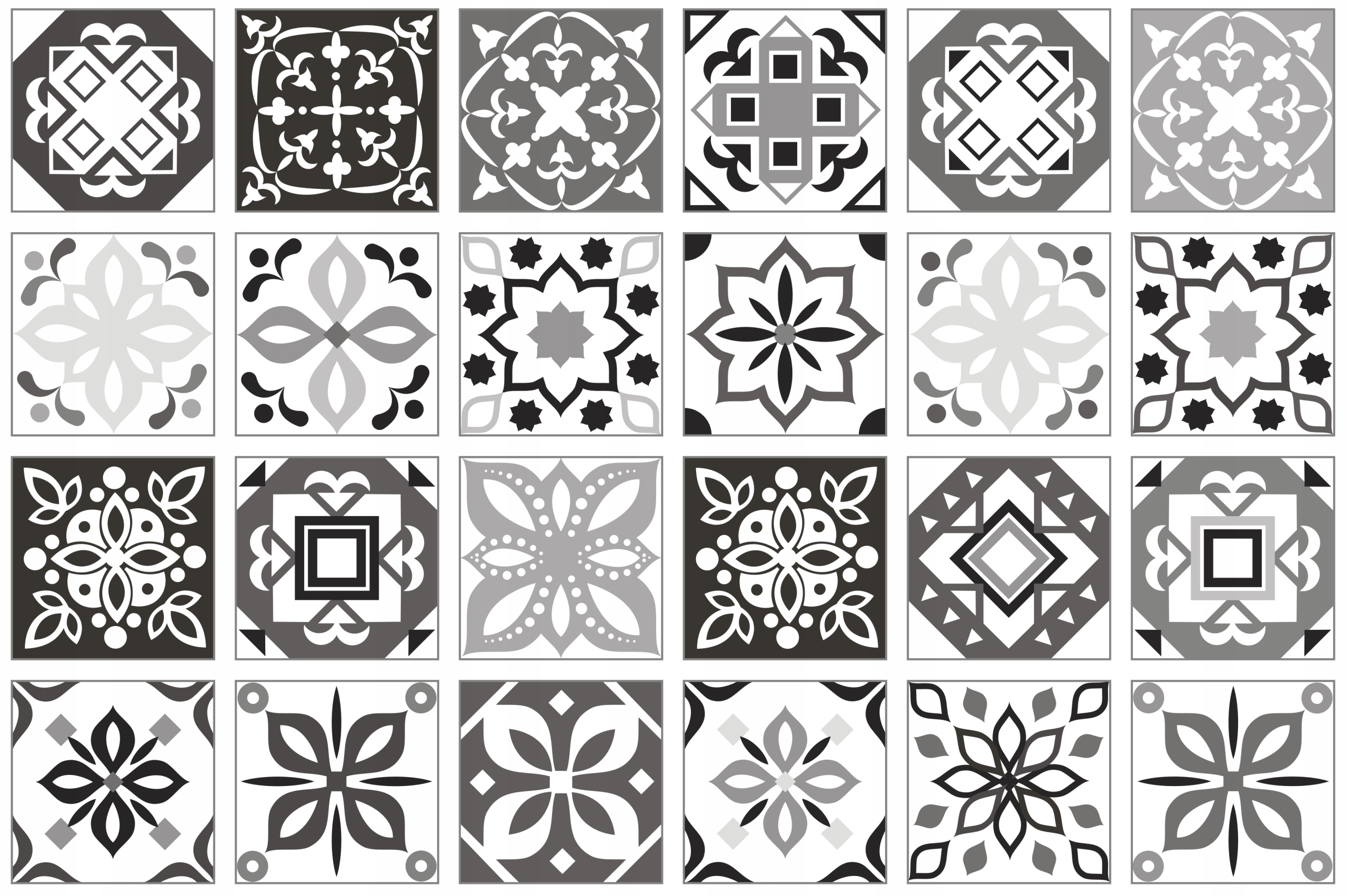 Wandtattoo - 24 Fliesenaufkleber / Muster 08