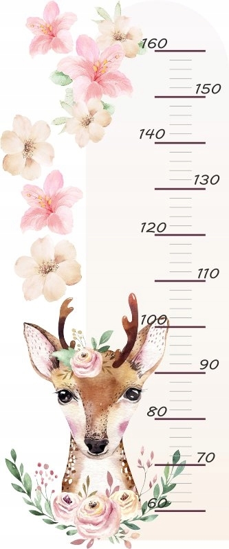 Wandtattoo - Boho Hirsch / Höhenmaß