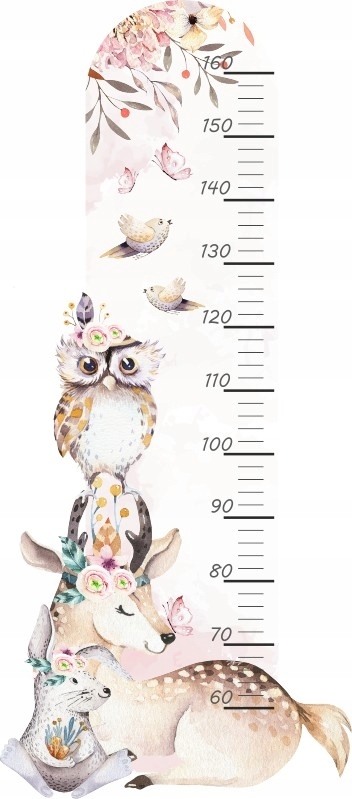 Wandtattoo - Waldtiere / Höhenmaß