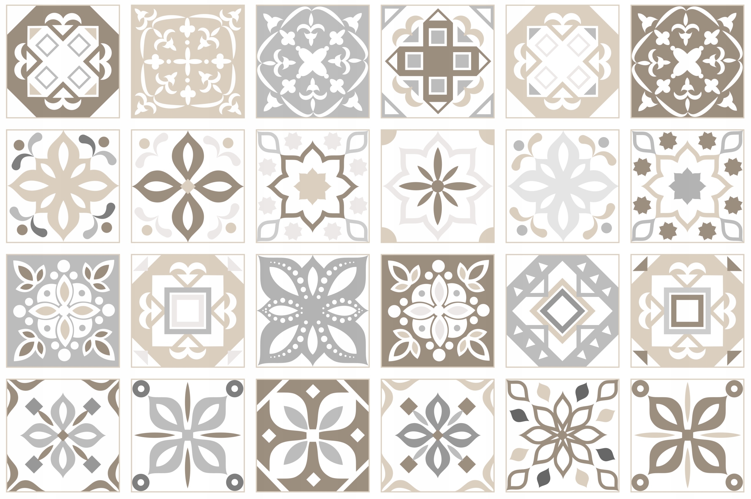 Wandtattoo - 24 Fliesenaufkleber / Muster 01