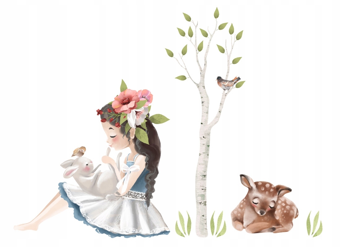 Wandtattoo - Mädchen mit Häschen