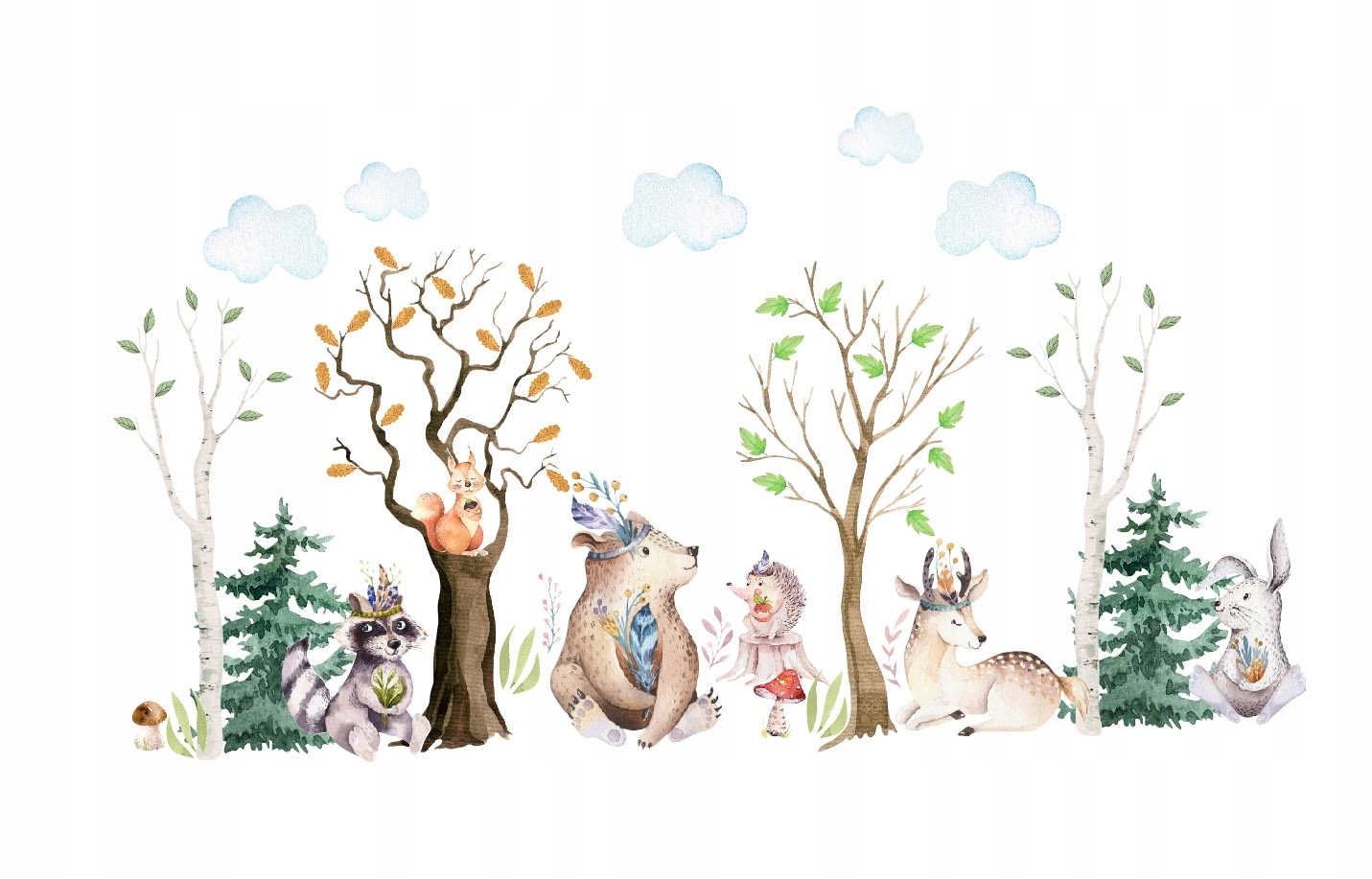 Wandtattoo - Wald-Boho-Tiere