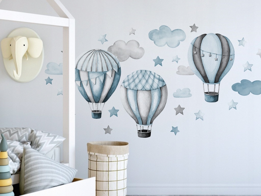 Wandtattoo - Blaue Ballons und Wolken