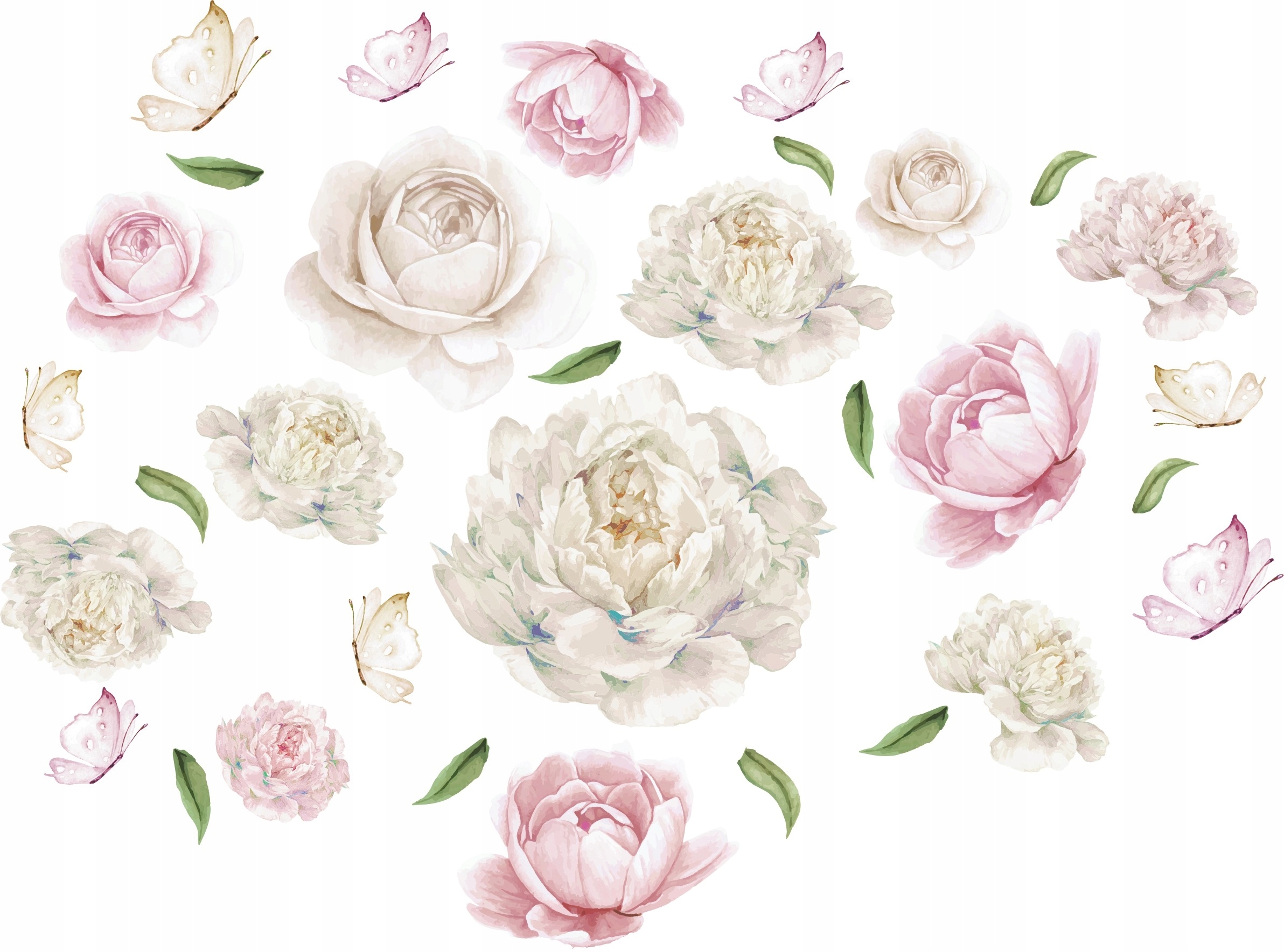 Wandtattoo - Rose Pfingstrosen