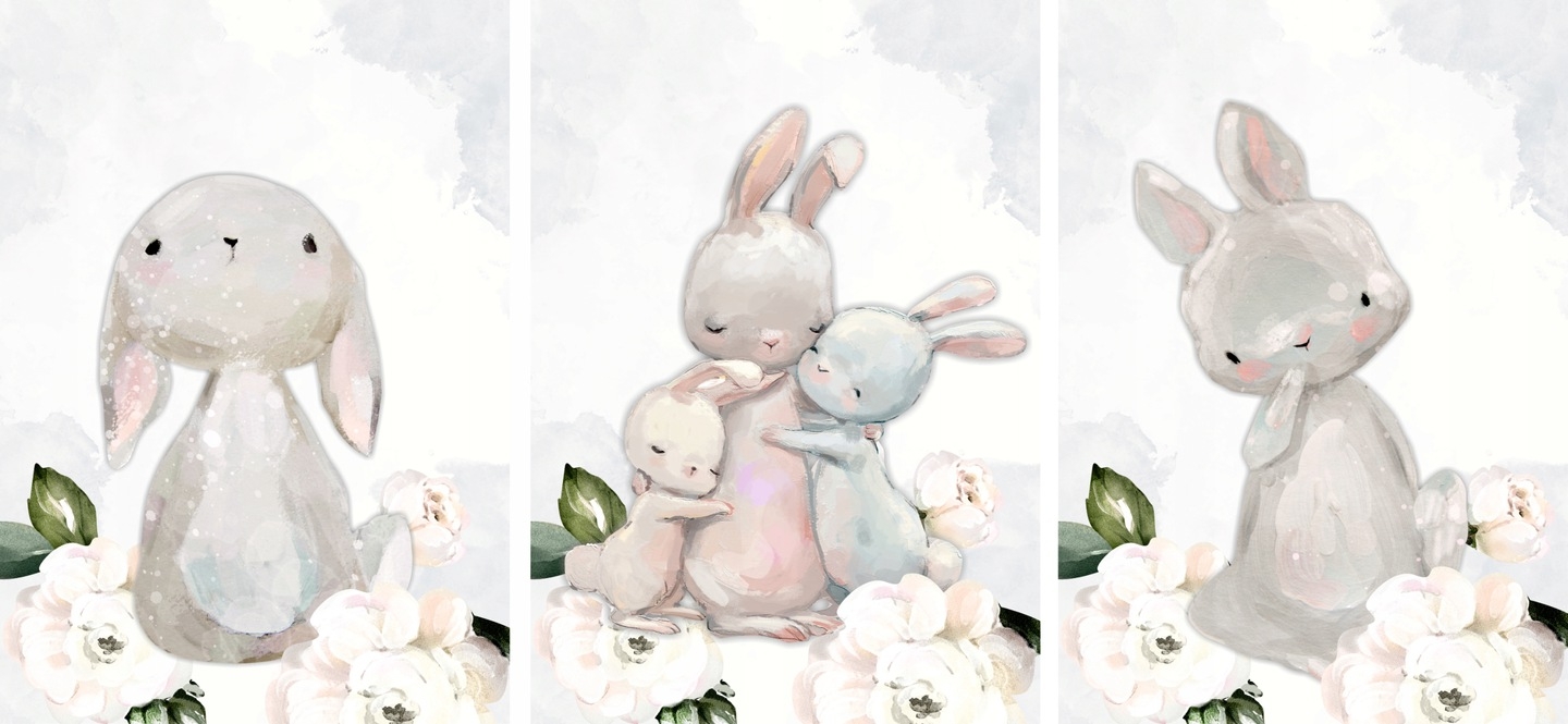 Poster - Süße Häschen / 3er Set