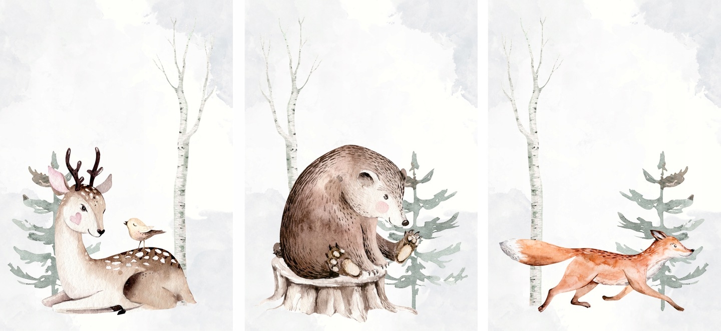 Poster - Waldtiere / 3er Set