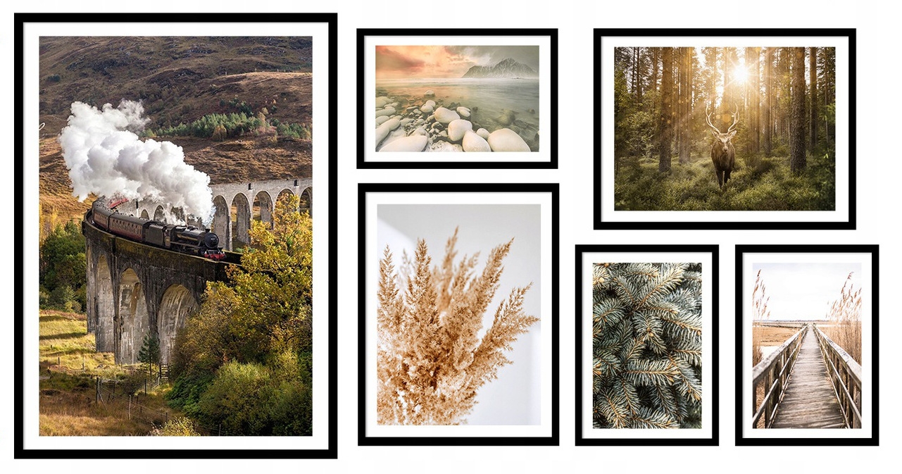 Poster - Wald und Zug / 6er-Set