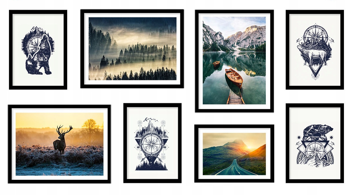 Poster - Berge / 8er-Set