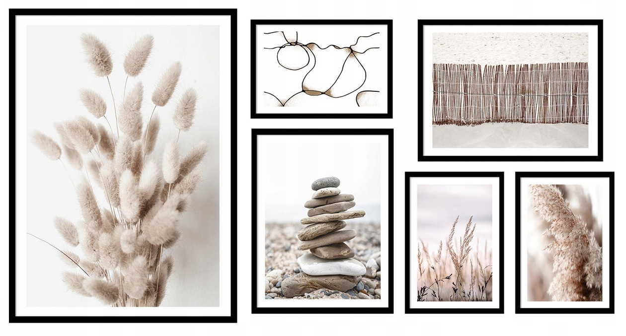 Poster - Pampas und Strichzeichnungen / 6er-Set