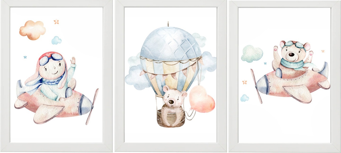 Poster - Ballonflugzeuge / 3er-Set