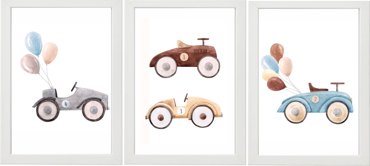 Poster - Retro-Autos / 3er-Set