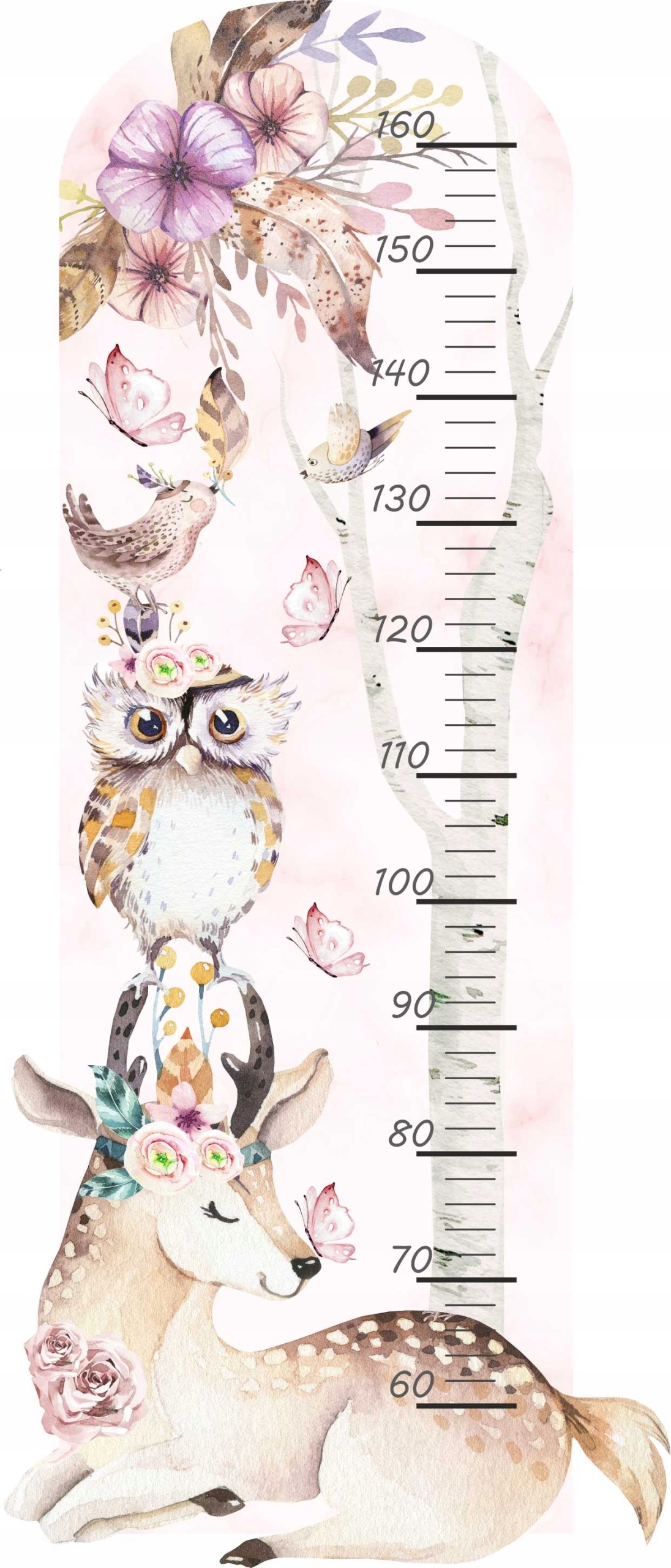 Wandtattoo - Boho Tiere / Höhenmaß