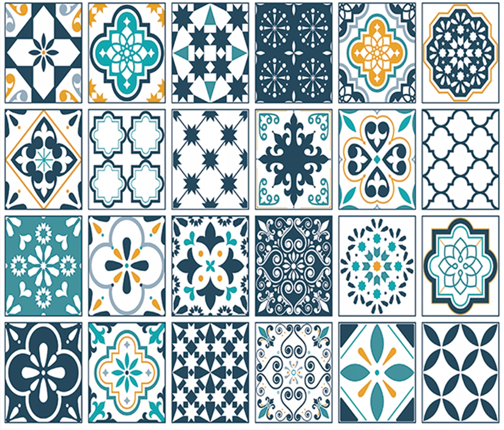 Wandtattoo - 24 Fliesenaufkleber / Muster 05