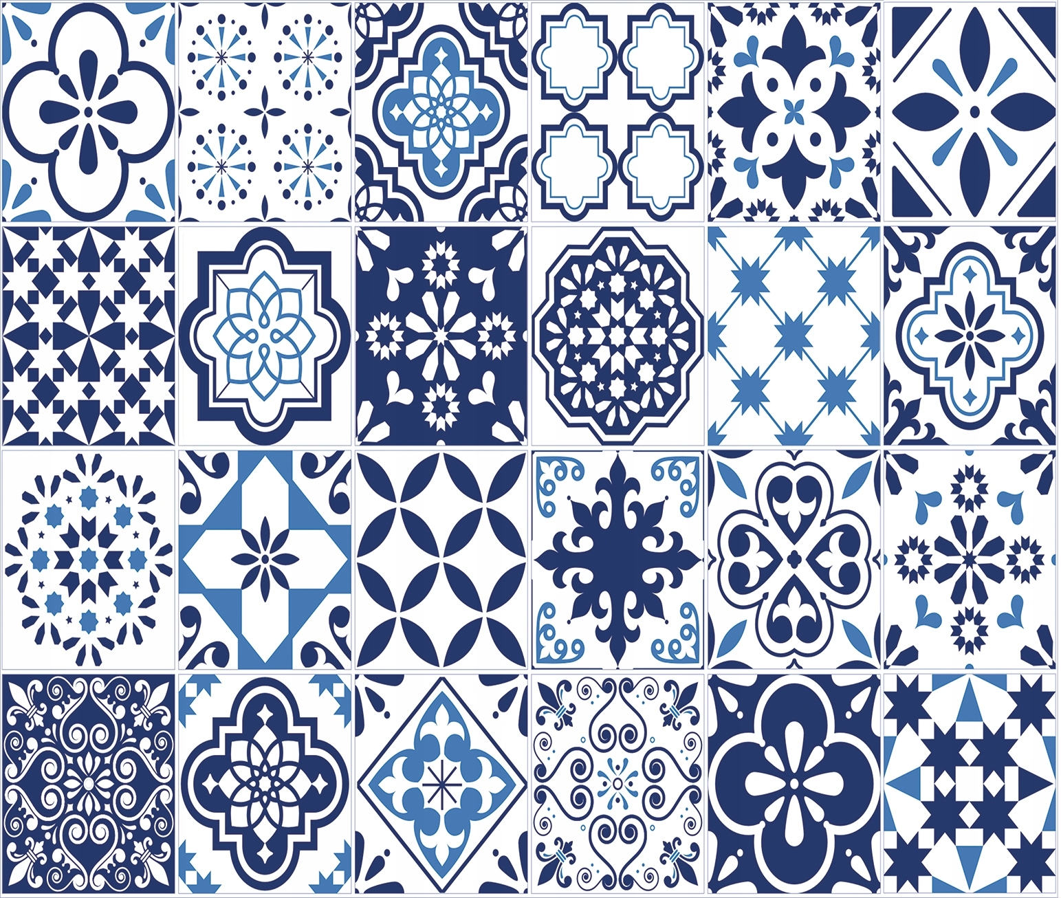 Wandtattoo - 24 Fliesenaufkleber / Muster 014