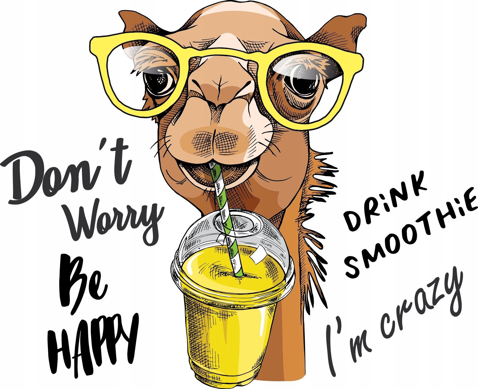 Wandtattoo - Dont Worry Be Happy / Kamel