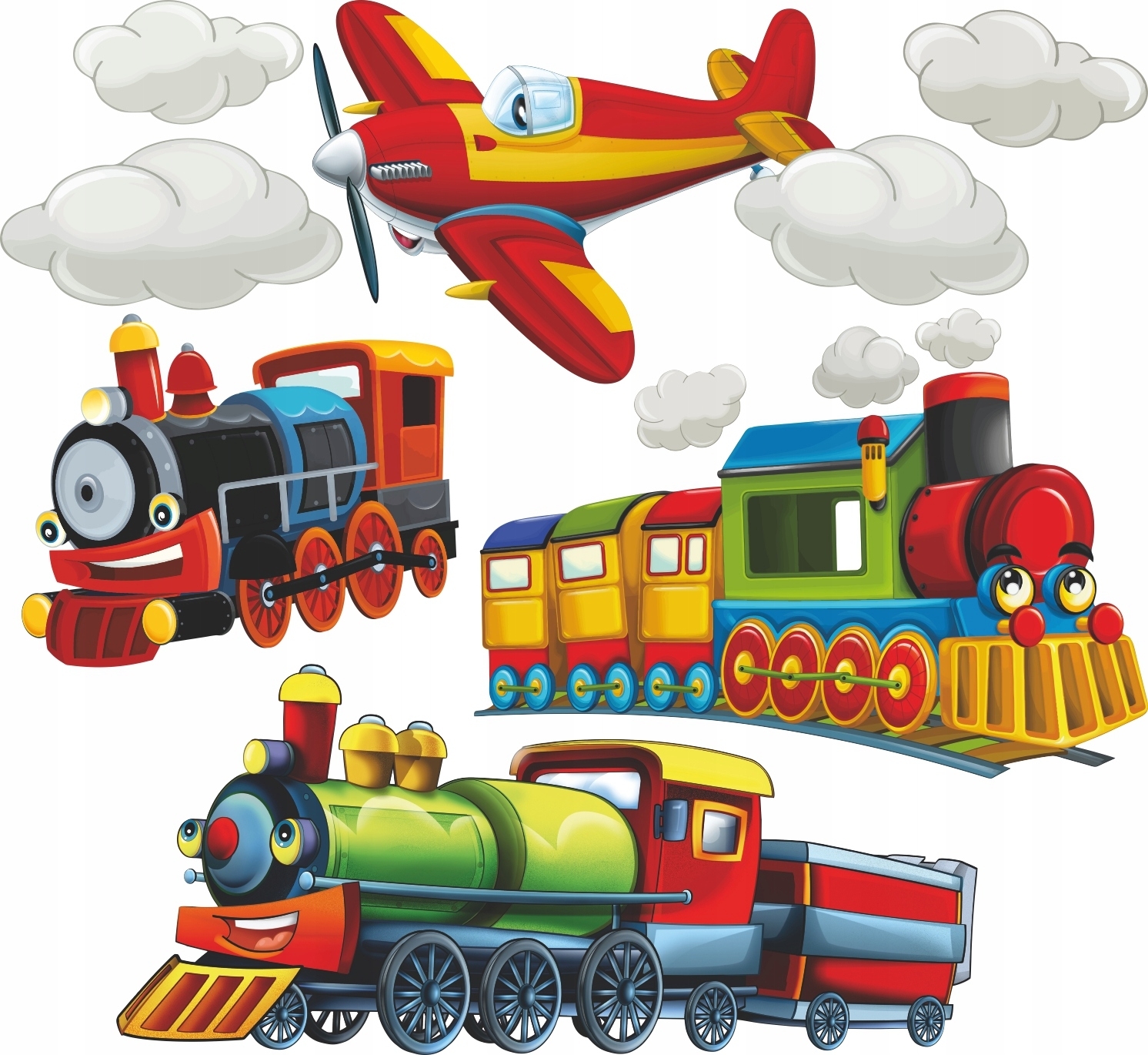 Wandtattoo - Zug und Flugzeug