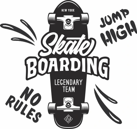 Wandtattoo - Skateboard