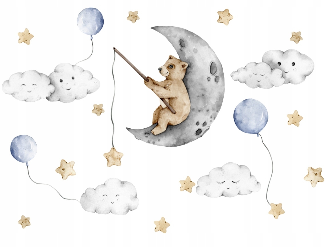 Wandtattoo - Bär im Mond