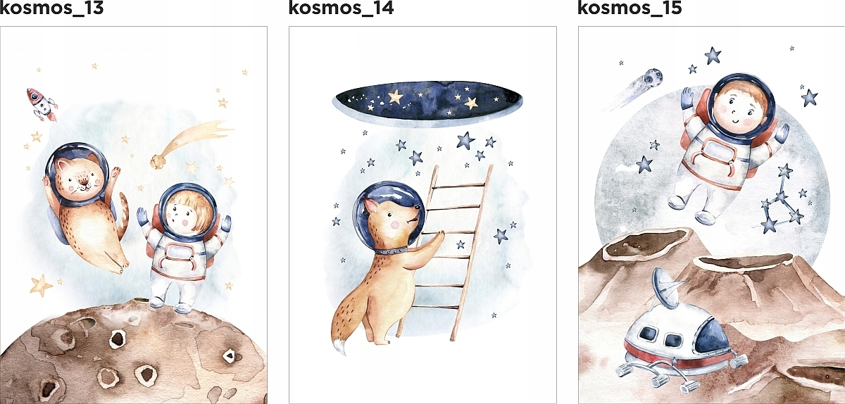 Poster - Sonnensystem / Kosmos 4 / 3er-Set