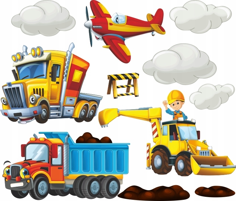 Wandtattoo - Flugzeug und Lastwagen