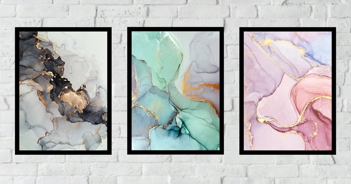 Poster - Marmor Abstraktion / 3er-Set