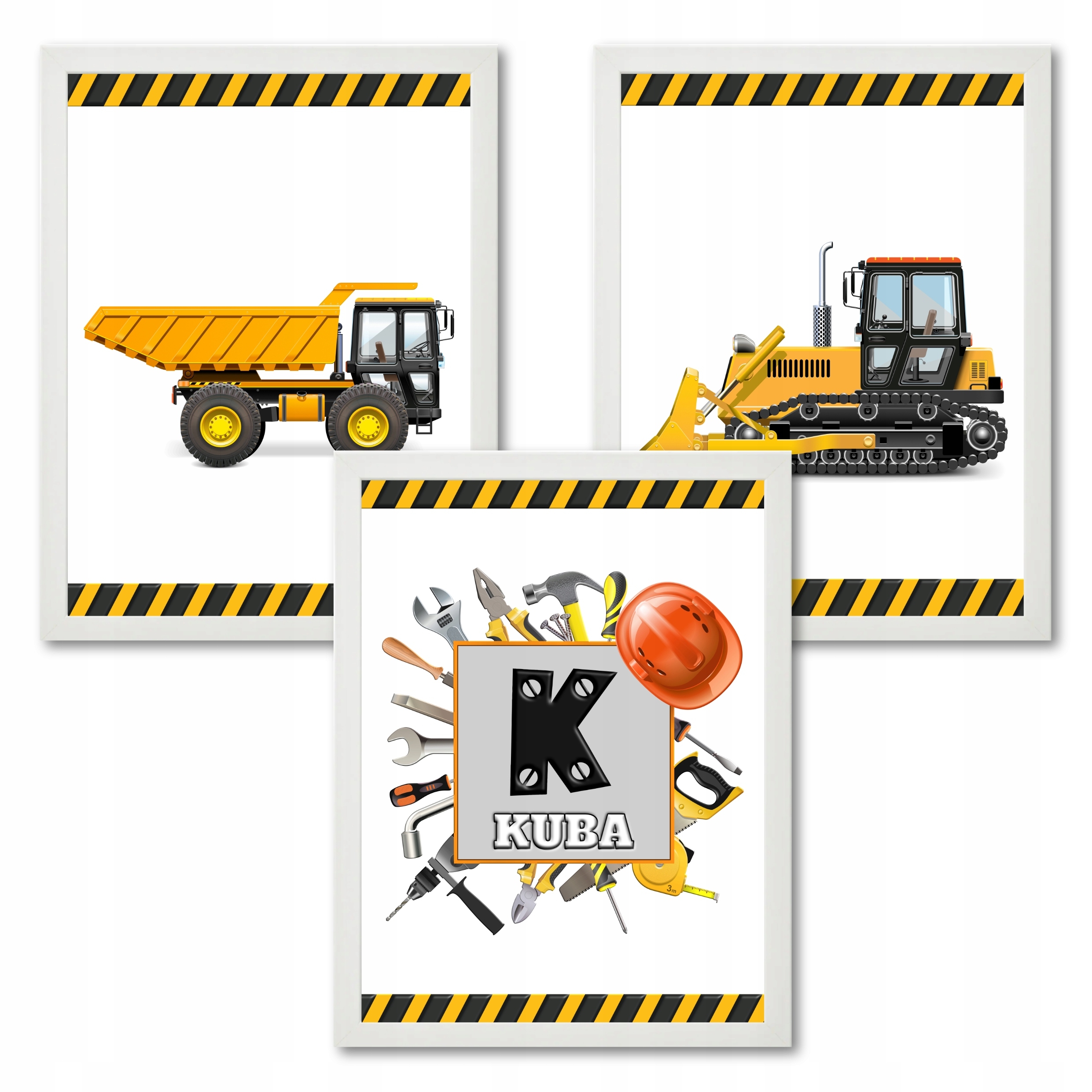 Poster - Baumaschinen / 3er-Set