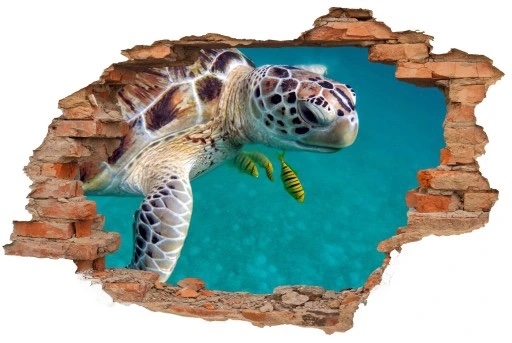 Wandtattoo - 3D-Ziegelschildkröte