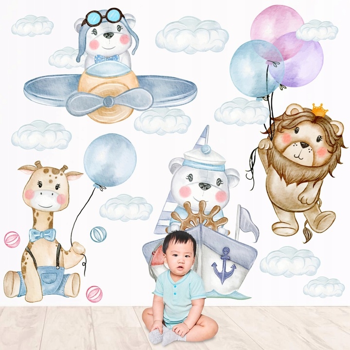 Wandtattoo - Löwe auf Ballon