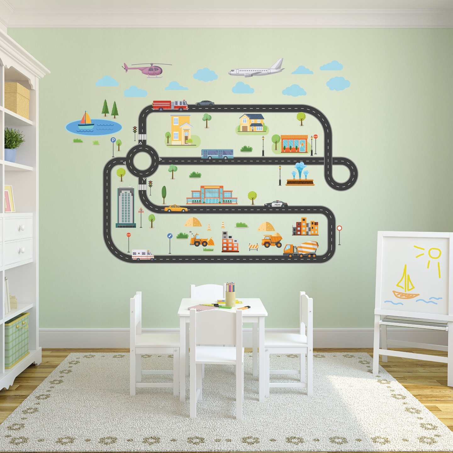 Wandtattoo - Straße / Auto / Flugzeug / Schiff