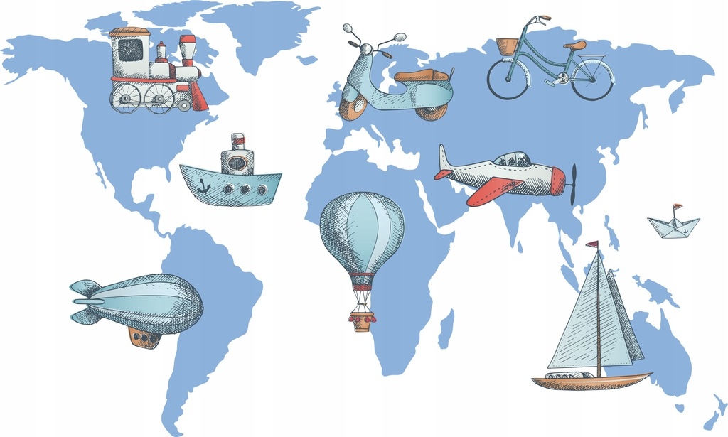 Wandtattoo - Weltkarte / Reisen