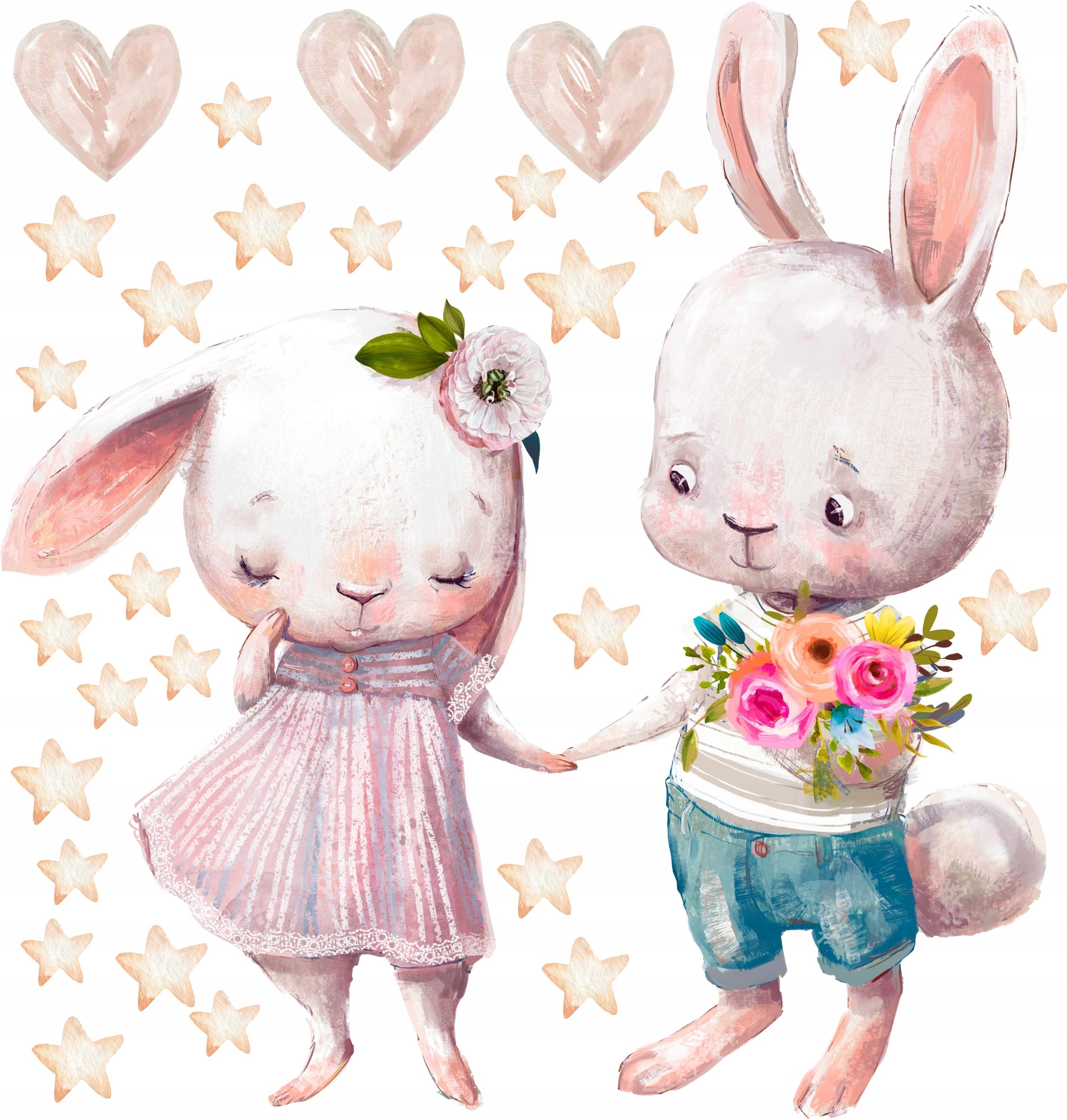 Wandtattoo - Hasen verliebt