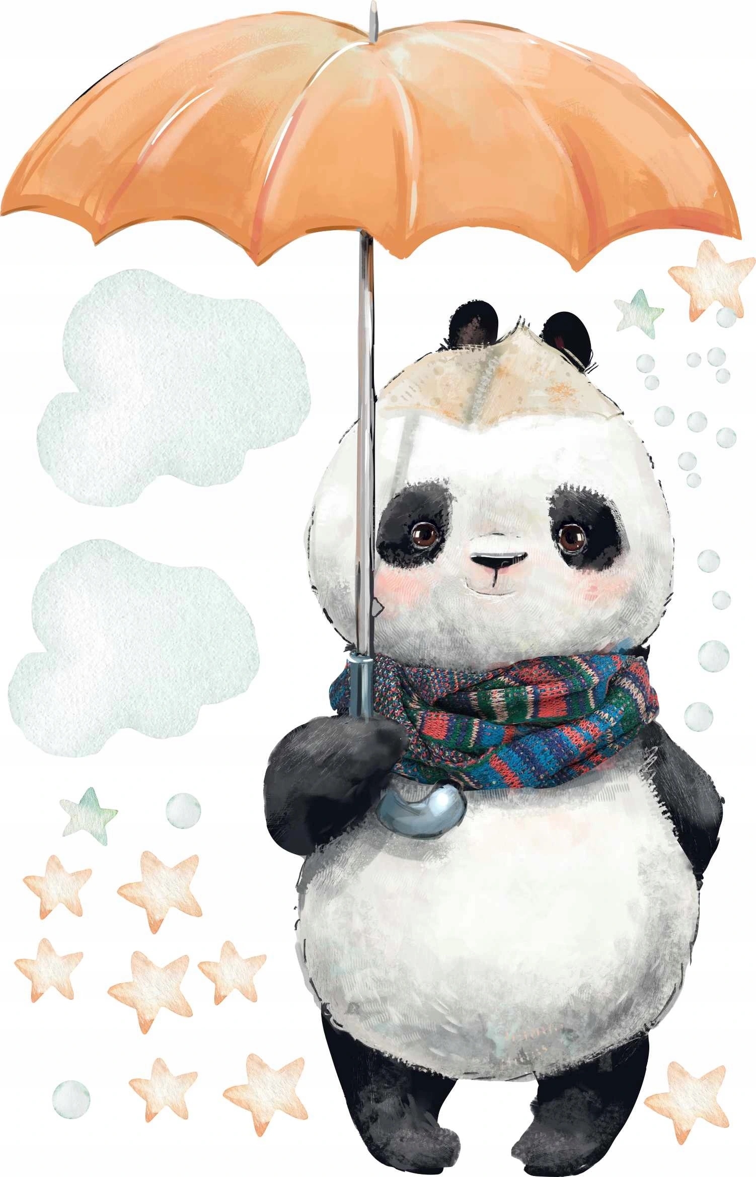 Wandtattoo - Panda mit Regenschirm