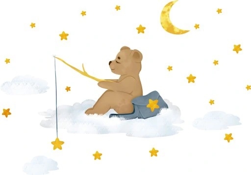 Wandtattoo - Bär auf einer Wolke