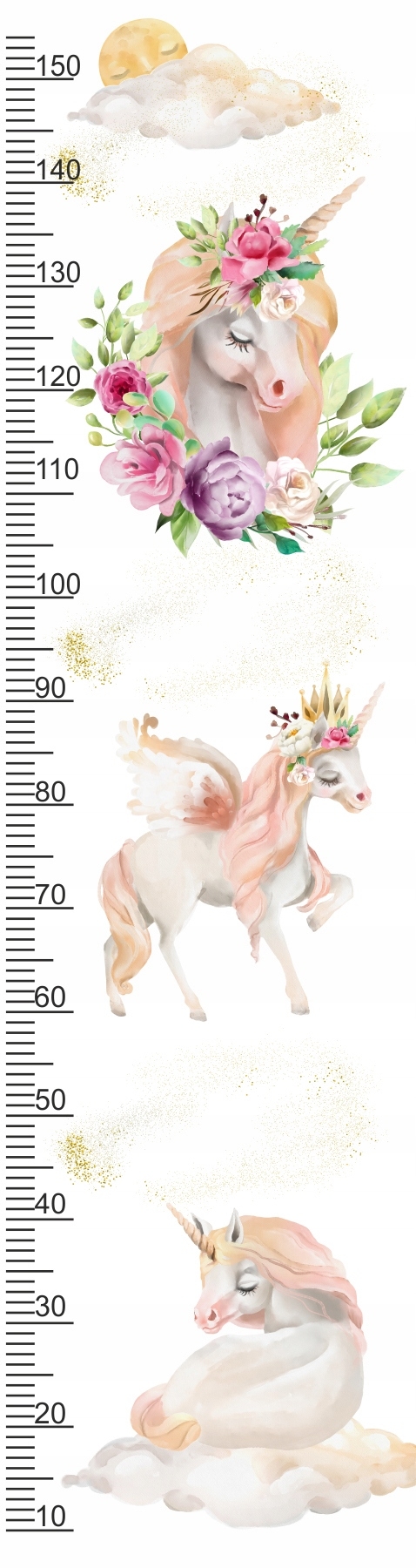 Wandtattoo - Einhörner / Höhenmaß