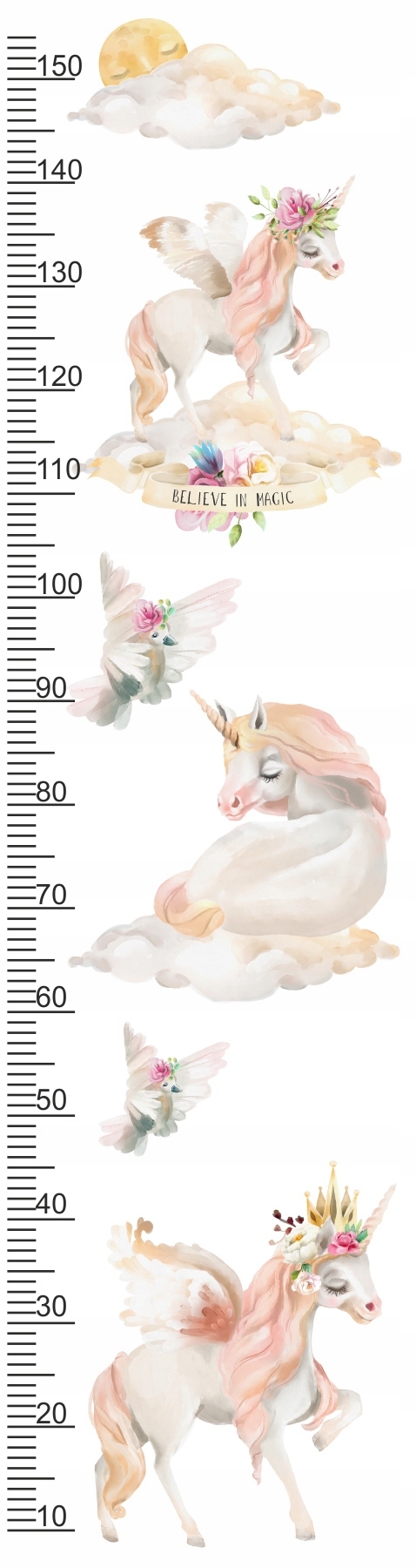 Wandtattoo - Einhörner 2 / Höhenmaß
