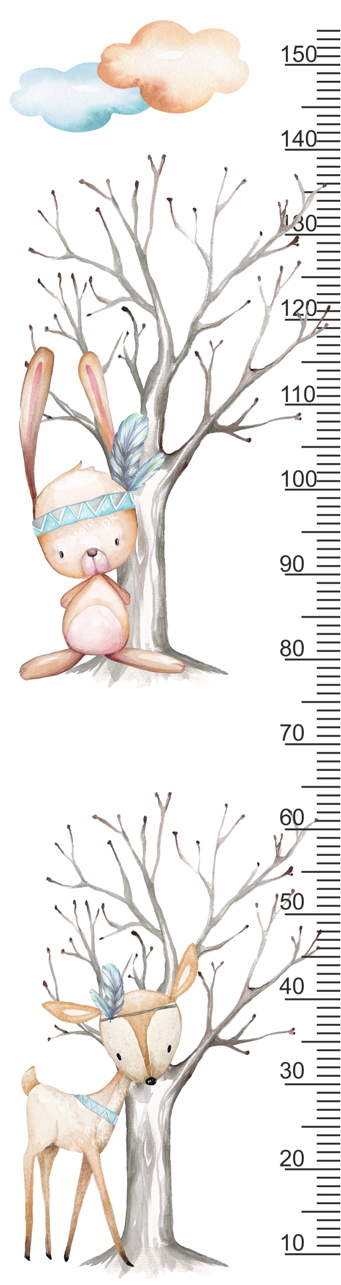 Wandtattoo - Waldtiere 2 / Höhenmaß