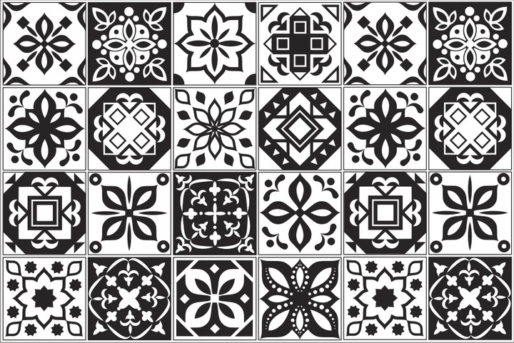 Wandtattoo - 24 Fliesenaufkleber / Muster 024