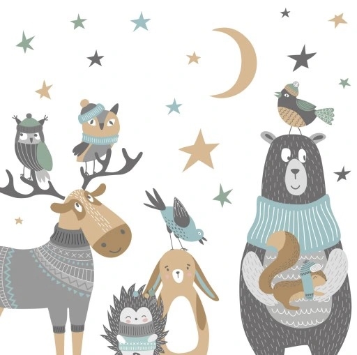 Wandtattoo - Elch- und Waldfreunde