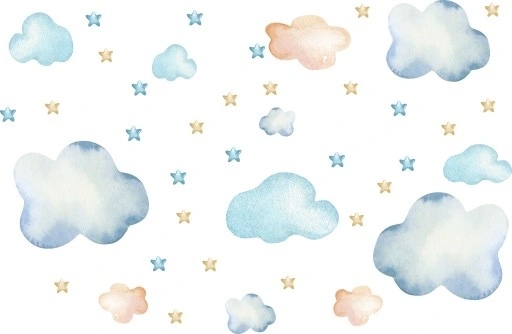 Wandtattoo - Wolken und Sterne