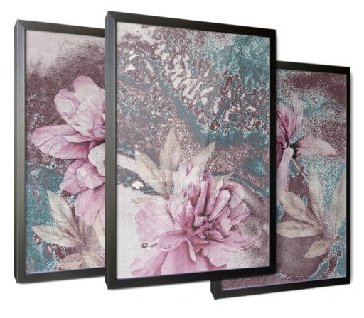 Poster - Blumen / Rosa / 3er-Set