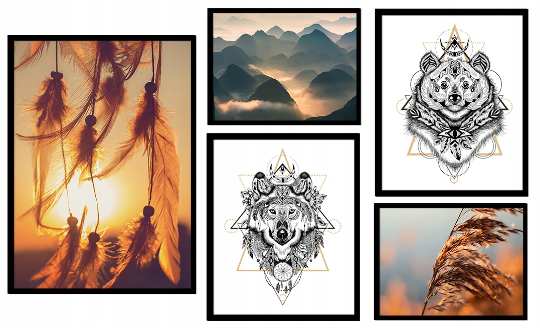 Poster - Pampa und Berge / 5er-Set