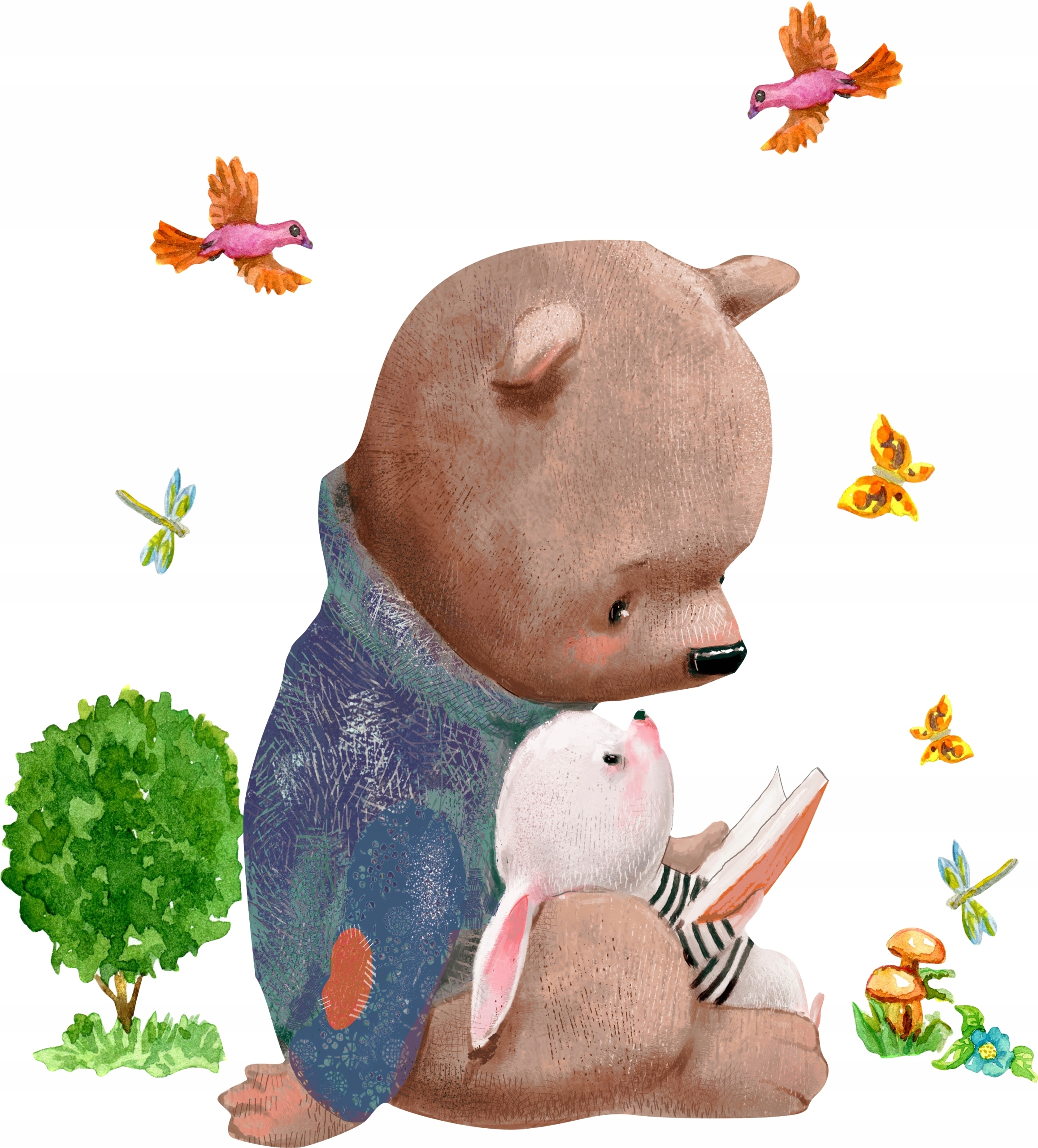 Wandtattoo - Bär und Hase