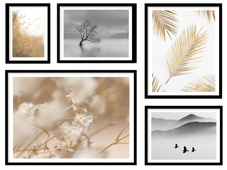 Poster - Baum und Vögel / 5er-Set